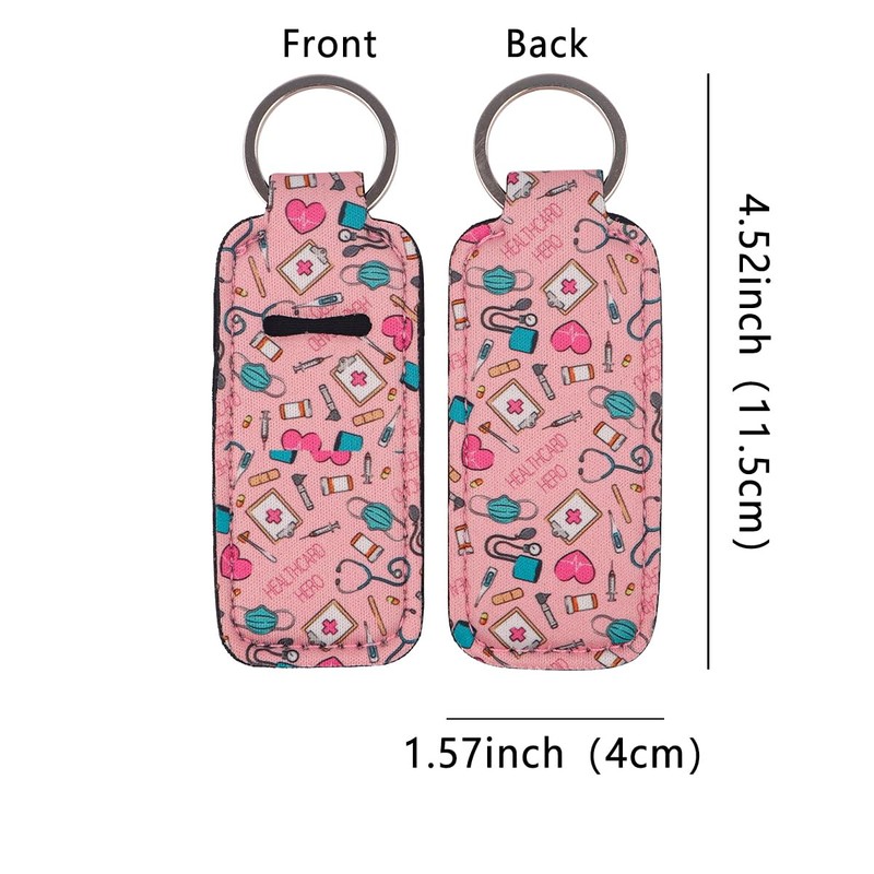 DMLSKY Chapstick Holder Keychain Lip Balm Holder Sleeve Pouch for