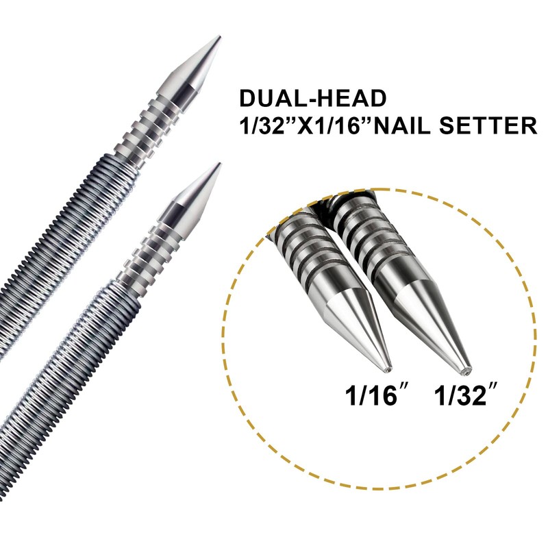 PMIIO Dual Head Nail Setter Spring Loaded Nail Set Spring