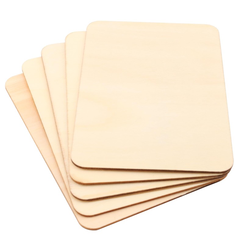 50 PCS 6 x4 Inch Unfinished Basswood Blanks, Rectangle Wood