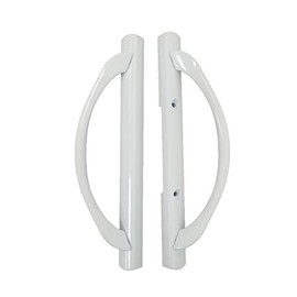 G.A.S Hardware Amesbury Truth Handle Set for Sliding Patio Glass Door - Handle Repair Replacement - White