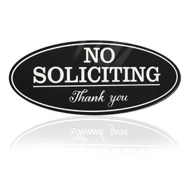 Self-Adhesive No Soliciting Sign for House, Front Door 2.8 * 7 in, UV & Weather Resistant, No Soliciting Sticker