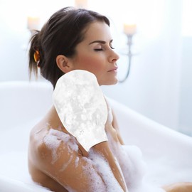 FOMIYES Silk Exfoliating Glove Deep Exfoliating Body Scrubber Glove Dead Skin Removal Body Exfoliator for Men Women White