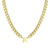 RWQIAN Initial Necklace for Men,Gold Plated Cuban Link Chain with