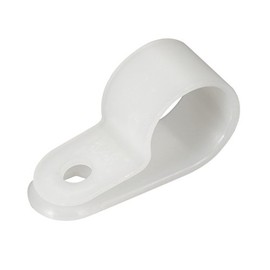 sourcing map 20pcs Nylon R-Type Cable Clamp Organizer Cord Clip for Wire Management 15.8mm CC-4 White