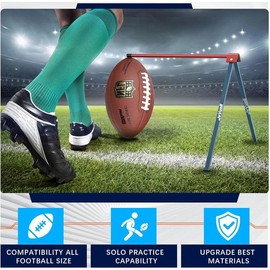 Football Kicking Holder Tee, Metals - Field Goal Kickoff Training Practice Stand Equipment Compatible with All Football Size, Kick Goal Posts Gear Accessories for Adult & Youth - Color: blue, Size: 2-Pack