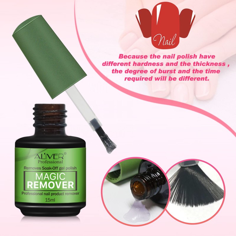 Gel Nail Polish Remover 0.5 Fl Oz, Professional Gel Remover