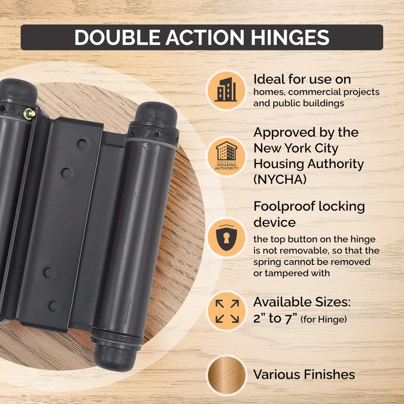 Hinge Outlet Adjustable Double Action Spring Hinge, Saloon, Swinging or