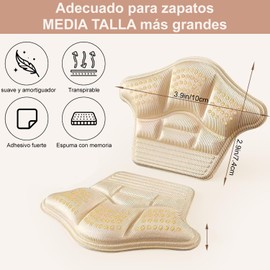 12PCS Plantillas Para Zapatos, Almohadillas de Talón Adheribles para Zapatos de Mujer y Hombre, Plantillas Protectoras Tacones Gruesas, Relleno para Zapatos Grandes Cojines de Talón Antideslizante