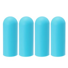 PATIKIL 0.88" Dia Silicone Bottle Covers for Travel, 4Pcs Leak Proof Reusable Small Size Toiletry Sleeves Travel Essentials for Lotion Shampoo Containers, Blue