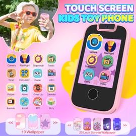 Kids Smart Phone for Girls, Girls Toys Christmas Birthday Unicorn Gifts for 3-8 Year Old Girls, MP3 Music Player with Dual Camera, Kids Phone Learning Toys Presents for Girl Age 3 4 5 6 7 with SD Card