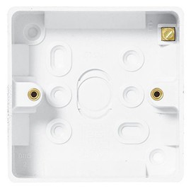 Merriway BH04934 (2 Pcs) Moulded Light Switch Surface Pattress Boxes 1-Gang 20mm Deep - Pack of 2 Pieces , White