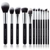 Oscar Charles Professional Makeup Brush Set 12 Pieces {Silver}
