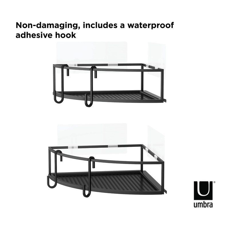Umbra Cubiko Shower Bin Caddy Set, Corner, Black