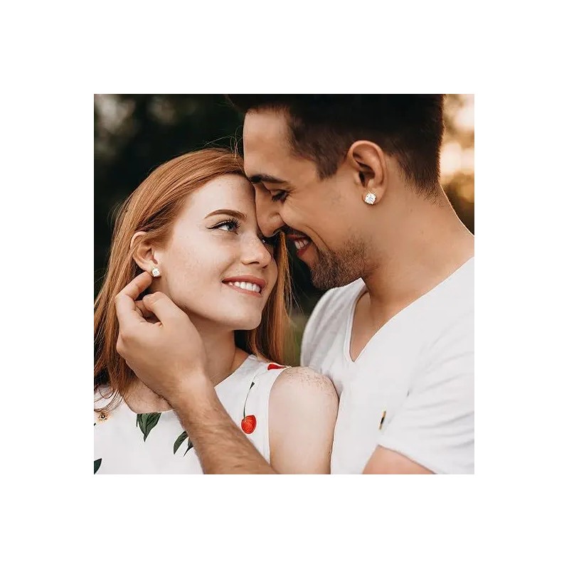 WEKIA - 4pares Aretes De Zirconia Plata 925 Para Mujer
