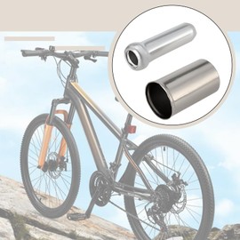 ECSiNG 100pcs Bicycle Brake Cable End Caps Set 5mm Mountain Bikes Brake Cable End Caps MTB Aluminum Brake Cable Housing End Caps Silver