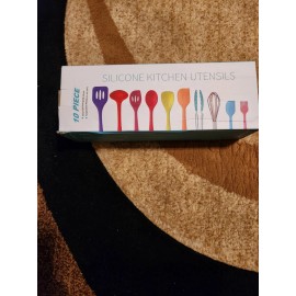 Kitchen Silicone Kitchen Utensils Set - 10 Pieces Multicolor Silicone Heat Resistant
