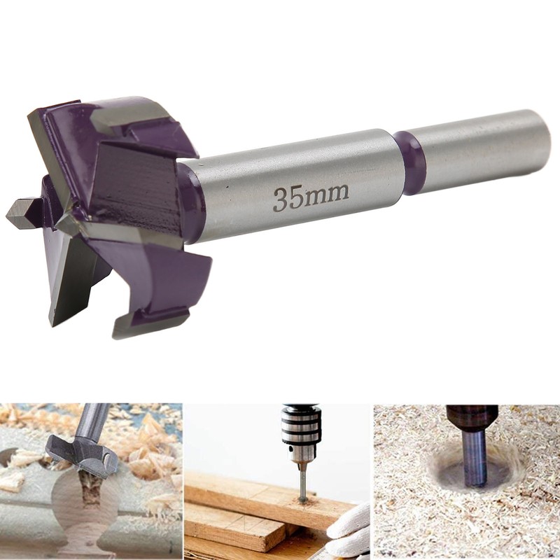 Concealed Hinge Jig Bit 3 Flute Woodworking Hole Punch Drill