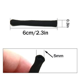 Booge 2 Pair Anti-Slip Soft Knitting Cotton Fabric Eyeglasses Temple Tips Sleeve Retainer, Eyeglasses Ear Cushions, Black, 0.3in x 2.3in