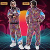 AUTOWT 70s 80s Shell Suit Leopard Pattern Outfits, Men Women