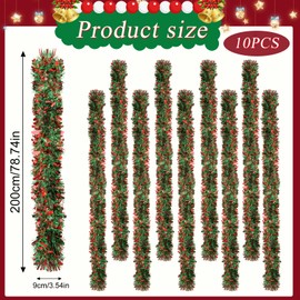 66 Feet Christmas Tinsel Garland, Green Christmas Garland Decoration, Shiny Garland Metallic Christmas Tree Garland Hanging Decorations for Christmas Tree Indoor Outdoor Decor (Christmas Stockings)