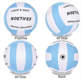 Noetifex Soft Indoor Volleyball, Ultra Soft Fabric Lightweight Volleyball for Safe & Quiet Practice, Ideal for Kids Youth Beginners Indoor Home Yard Training Games (Deflated)