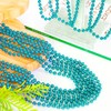 144PCS Mardi Gras Beads, Lake Blue Mardi Gras Rose Necklaces