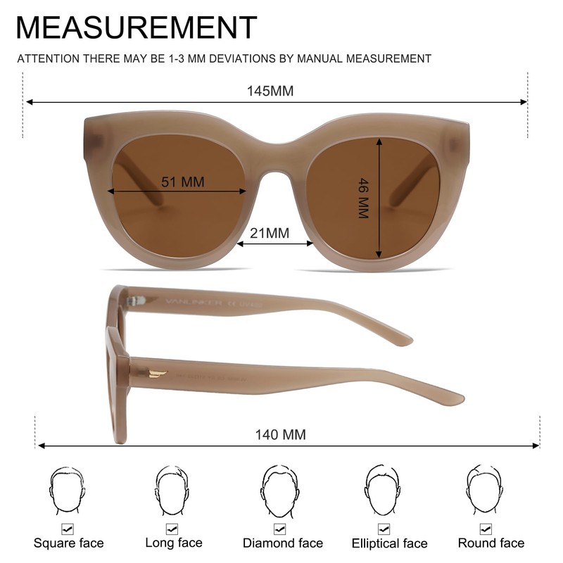 VANLINKER VL9690 - anteojos de sol polarizadas de moda para