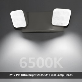 Lepro Dual-Head LED Emergency Light for Hospital, School, Church| 90+ Minutes Backup| White Housing