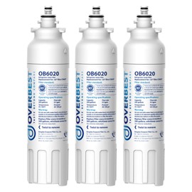 Overbest ADQ73613401 Refrigerator Water Filter, Replacement for LG® LT800P®, ADQ73613402, ADQ73613408, ADQ75795104, Kenmore 9490, 46-9490, LSXS26326S, LMXC23746S, LMXC23746D, Pack of 3