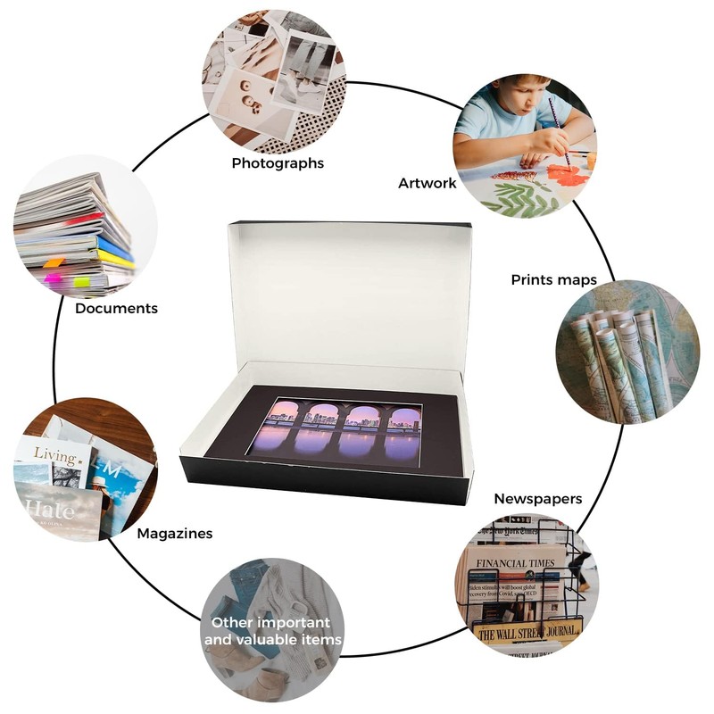 Lineco Museum Archival Storage Box, 16.75x20.75x3 in. Drop Front Design.
