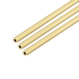 Ofowin 3 Pieces, Brass Round Tube 1mm Wall Thickness 4.5mm OD, 300mm Length, 4.5mm x 1mm, Seamless Straight Pipe Tube, Modeler, Crafts, Industrial, Automotive, Marine, Aerospace Industry