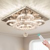Modern Crystal Chandelier Five Rings LED Crystal Ceiling Light Flush