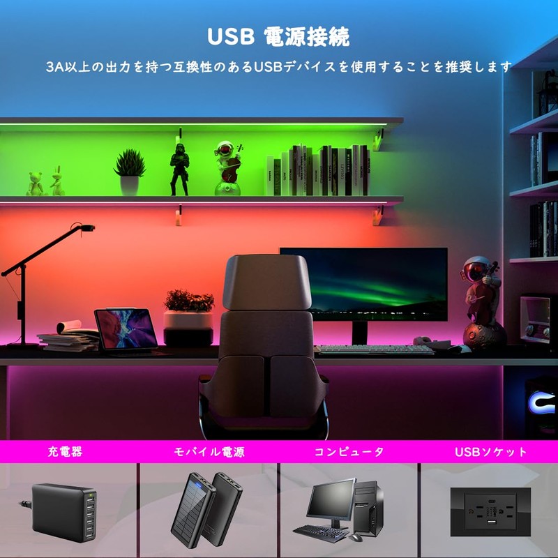 FCOB COB RGB LED Tape Light USB 576LEDs/m 2M 4PIN