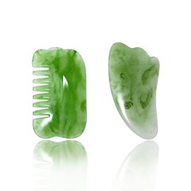 Dancepanda Gua Sha Facial Tools,Guasha Tool for Face,Lymphatic Drainage Massager(2PCS,Green)