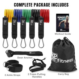 XPRT Fitness 11-Piece Resistance Bands Set 150LB - Ultimate Home Gym Kit