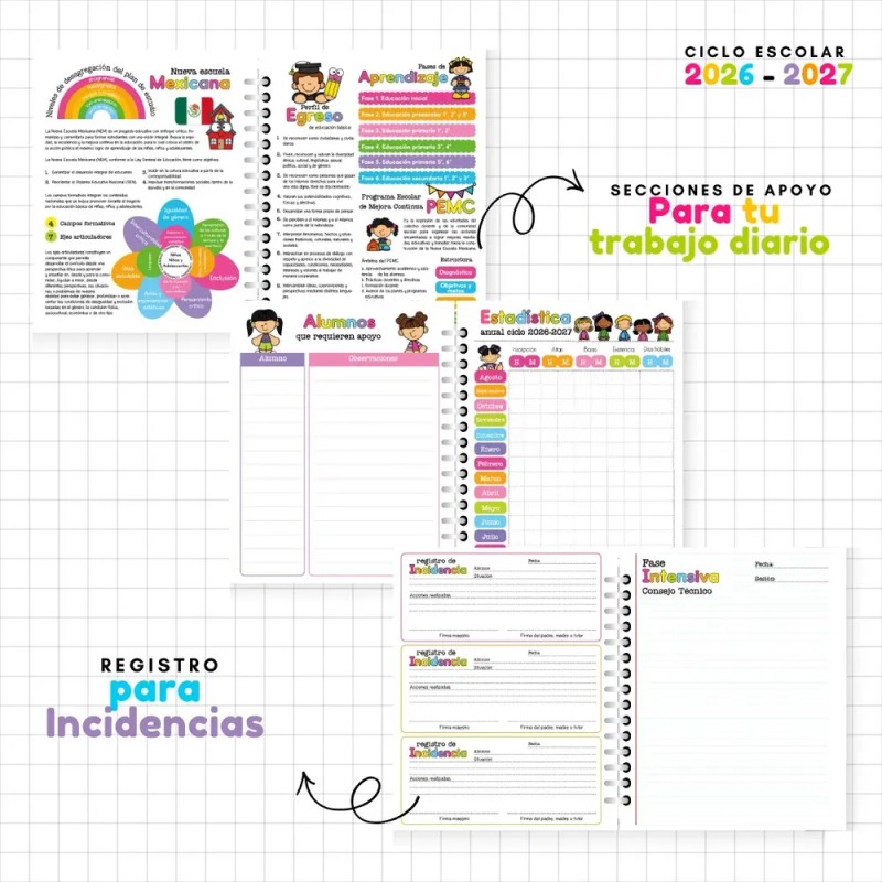 Agenda Docente Escolar 26/27 Pasta Dura Mod. School #4