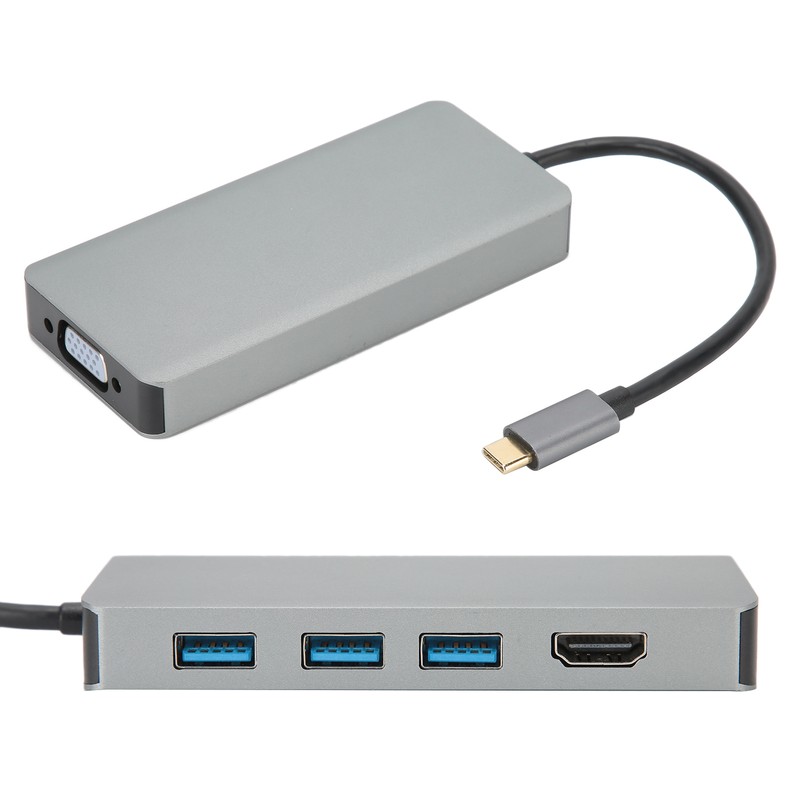 Hub Adapter TypeC to HDMI Cable VGA Converter USB B0504