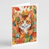 Caroline's Treasures Foldex Exotic Fold Cat in Fall Leaves Greeting