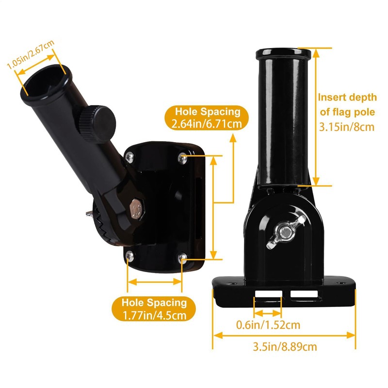 Flag Mount,Heavy Duty Flag Pole Mount Adjustable | 1 Inch