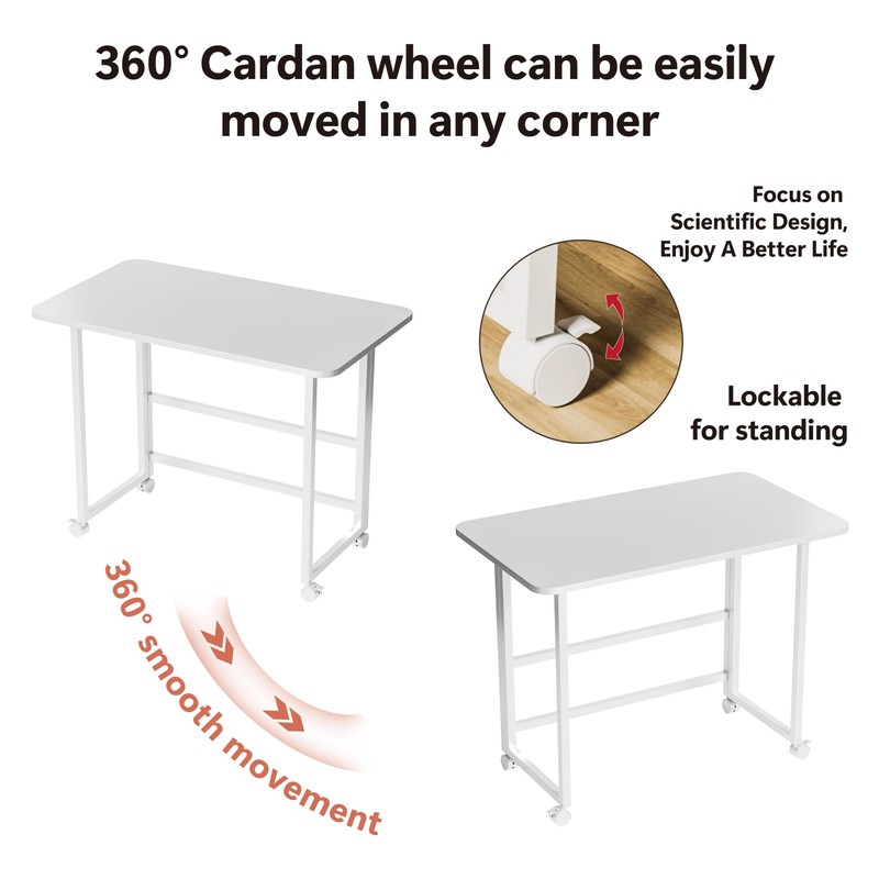 Serxis Folding Desk,Not Require Assembly,Small Foldable Desk 31.5" for Small