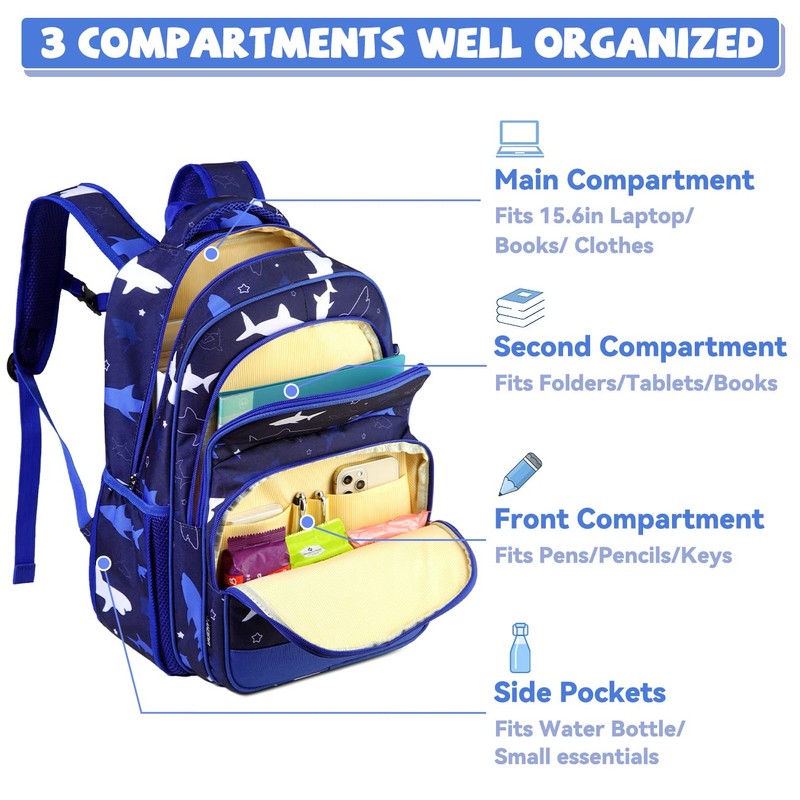 VASCHY Kids Backpack Girls Boys Cute 16 Inch Primary School
