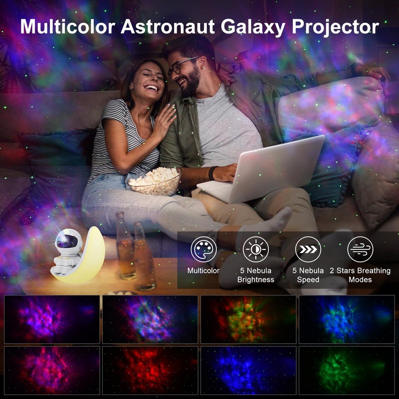 Astronaut Galaxy Projector,Star Projector Galaxy Light with Dynamic Nebula, White