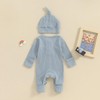 Infant Boys Girls Clothes Set Newborn Baby Romper Hat Ribbed