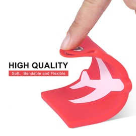 Vigorport Luggage Tags with Name ID Card, 6 Pack Flexible & Bright Silicone Luggage Tag for Suitcases TSA Approved, Best Travel Accessories for Baggage/Bag Identification (Red)