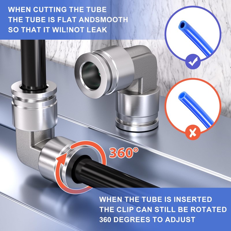 Bwintech 2 Pcs 10mm 90 Degree Elbow Push to Connect