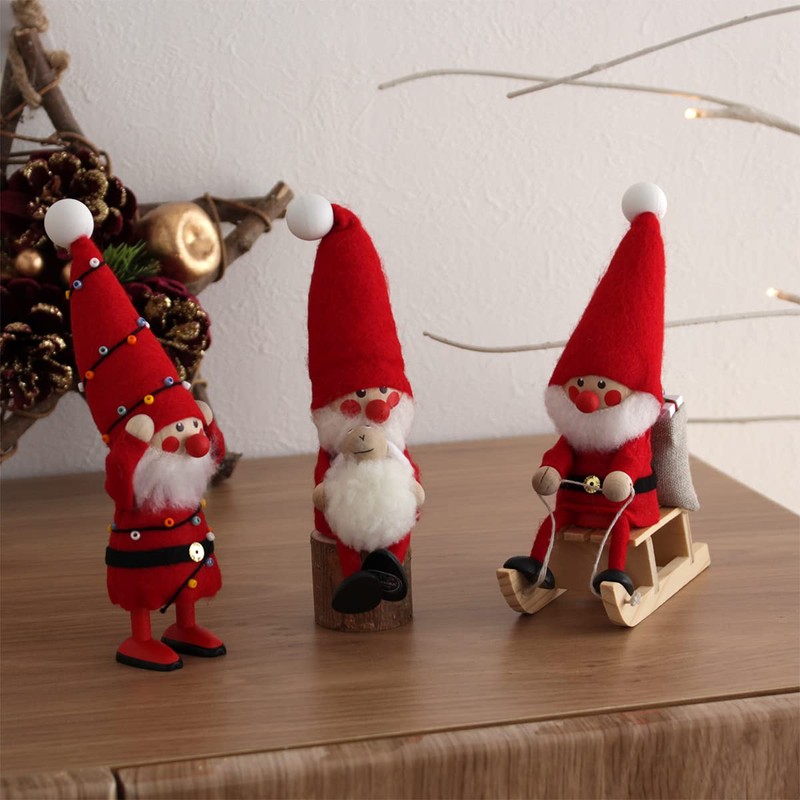 Nordika Nisse norudyika nisse Christmas Wooden Doll (Santa on Sled/Red/nrd120072)
