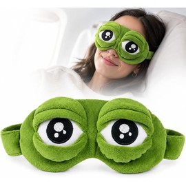 Antifaz Para Dormir Gracioso, Funny Frog Nap with Adjustable Strap, 3D Frog Sleep Mask, Soft Contoured Sleeping Mask for Adults, Women, Men, Travel, Nap, Relaxation (1pcs)