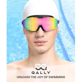 QALLY Swim Goggles for-Men-Women-Adult Swimming Goggles-Goggles for Men:Anti-Fog No Leaking UV400 Protection Wide View 3 Pack