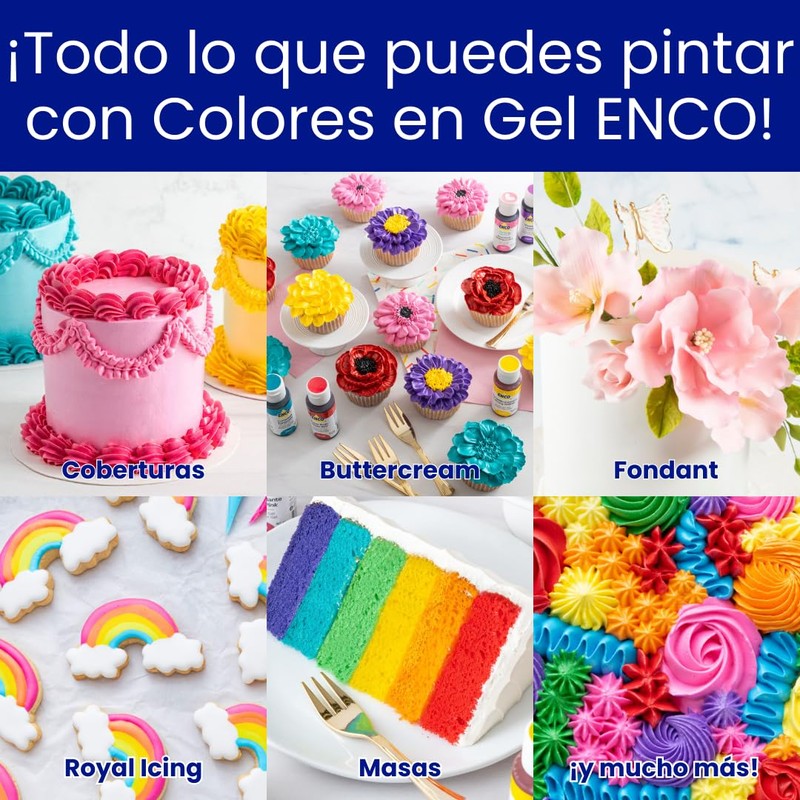 ENCO Kit 9 Colorantes en Gel Básicos de 1.41 oz