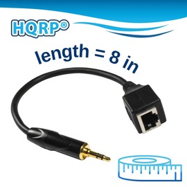 HQRP 2-Pack 3.5mm TRS Stereo Male to RJ45 Female Adapter, Compatible with Cat 5 / Cat 6 Cable, Use to Connect Stereo amplifiers, Speakers and Others, 8 Inches